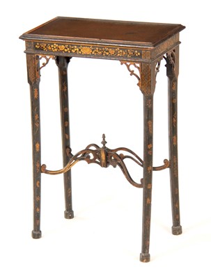 Lot 1022 - A LATE GEORGIAN LACQUERED JARDINIERE TABLE...