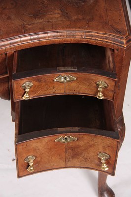 Lot 1025 - A 19TH CENTURY QUEEN ANNE STYLE FIGURED WALNUT...