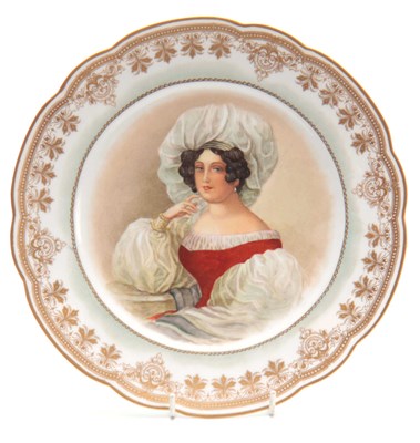 Lot 105 - A RUSSIAN CABINET PLATE Circa1900's with bust...