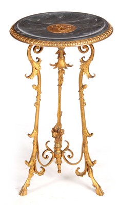 Lot 1055 - A STYLISH GILT BRONZE FRENCH CENTRE TABLE with...