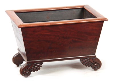 Lot 1058 - A WILLIAM IV MAHOGANY WINE COOLER with rounded...