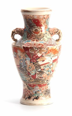 Lot 111 - A LARGE SATSUMA TAPERING SHOULDERED VASE WITH...