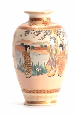 Lot 115 - A SATSUMA OVOID CABINET VASE decorated with...