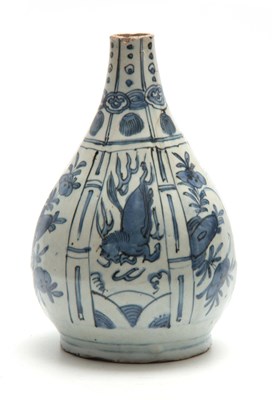 Lot 149 - A CHINESE BLUE AND WHITE MING VASE decorated...