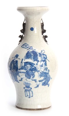 Lot 158 - A 19TH CENTURY CHINESE CRACKLE GLAZED VASE...