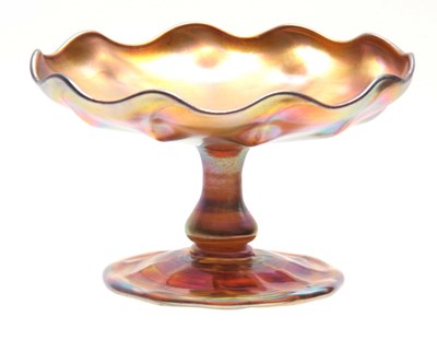 Lot 17 - A TIFFANY, FAVRILE IRIDESCENT GLASS FOOTED...