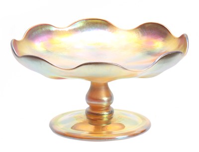 Lot 18 - A TIFFANY, FAVRILE IRIDESCENT GLASS FOOTED...
