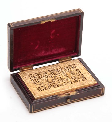 Lot 193 - A 19TH CENTURY CHINESE CARVED IVORY CARD CASE...