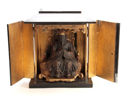 Lot 217 - A RARE 18TH CENTURY JAPANESE WOODEN LACQUERED...