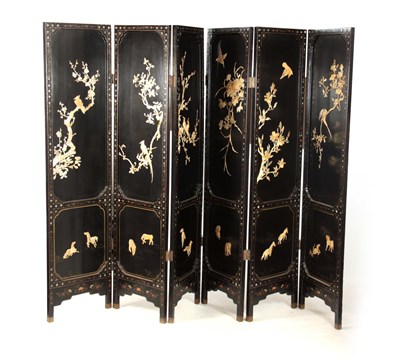 Lot 222 - AN EARLY 20TH CENTURY CHINESE SIX SECTIONAL...