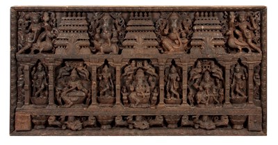 Lot 226 - A LATE 19TH CENTURY INDIAN WALL PANEL finely...