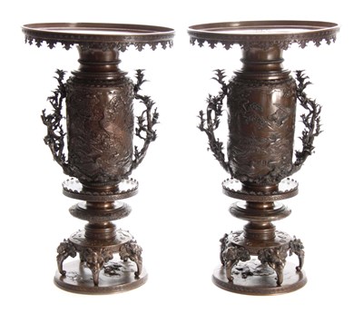 Lot 251 - A LARGE AND IMPRESSIVE PAIR OF MEIJI PERIOD...