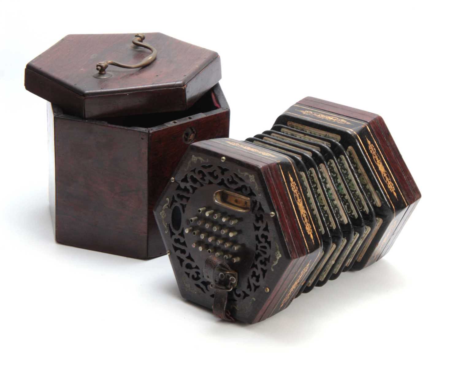 Lot 320 - A LATE 19th CENTURY CONCERTINA POSSIBLY BY...