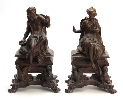 Lot 332 - A PAIR OF 19TH CENTURY CAST BRASS CHENET /...