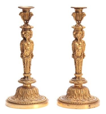 Lot 337 - A PAIR OF 19TH CENTURY FRENCH ROCOCO BRONZE...