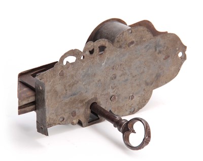 Lot 347 - A FINE LATE 17TH CENTURY ENGRAVED STEEL LOCK...