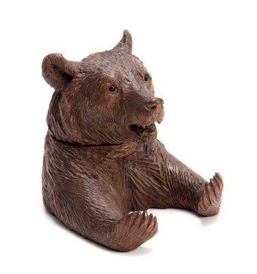 Lot 366 - A 19TH CENTURY SWISS CARVED BLACK FOREST BEARS...