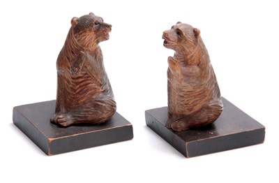 Lot 384 - A PAIR OF LATE 19TH CENTURY SWISS CARVED BEAR...