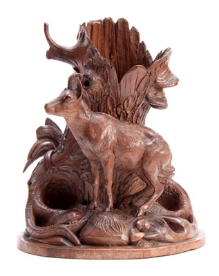 Lot 386 - A LATE 19TH CENTURY SWISS BLACK FOREST CARVED...