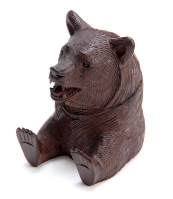 Lot 392 - A 19TH CENTURY SWISS CARVED BLACK FOREST BEARS...