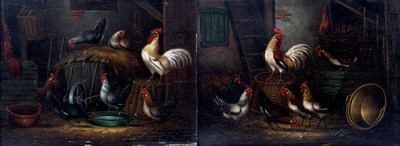 Lot 380 - A PAIR OF 18/19TH CENTURY
 OILS ON OAK PANELS
...