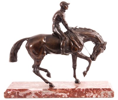 Lot 632 - A 19TH CENTURY FRENCH CAST BRONZE EQUESTRIAN...