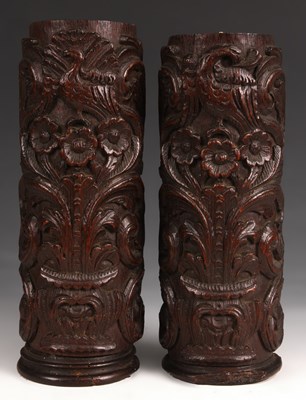 Lot 645 - A pair of 18th Century semi-circular carved...