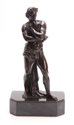 Lot 438 - A LATE 19th CENTURY PATINATED BRONZE FIGURE...