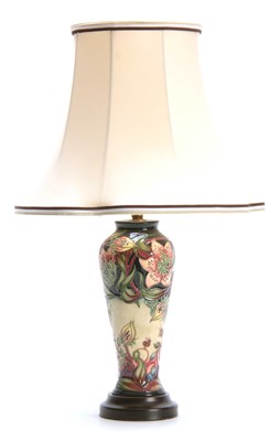 Lot 44 - A MODERN MOORCROFT TABLE LAMP with colourful...