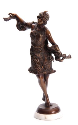 Lot 475 - ARMAND GODARD AN ART DECO BRONZE SCULPTURE OF...