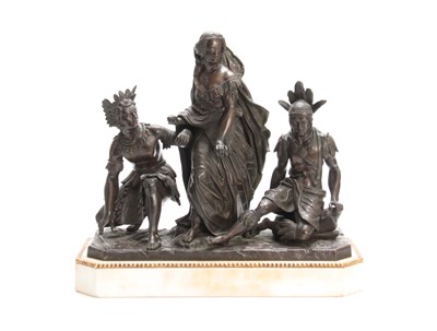 Lot 488 - A 19TH CENTURY FRENCH BRONZE FIGURE GROUP...