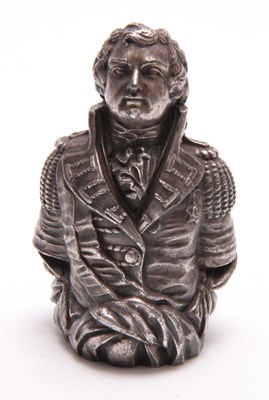 Lot 496 - A CAST WHITE METAL SCULPTURE OF LORD NELSON...