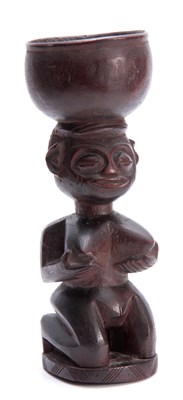 Lot 501 - AN AFRICAN TRIBAL CARVED HARDWOOD GOBLET...