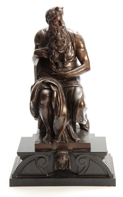 Lot 507 - A LARGE 19TH CENTURY BRONZE SCULPTURE OF MOSES...