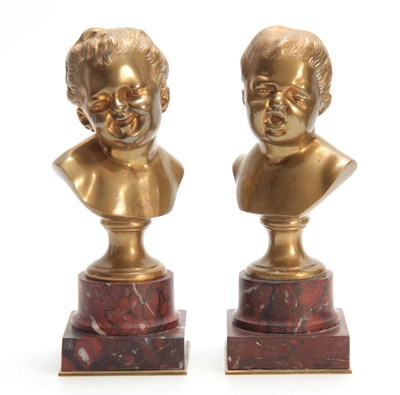 Lot 511 - A PAIR OF LATE 19TH CENTURY GILT BRONZE BUSTS...