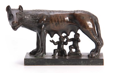 Lot 543 - A 19TH CENTURY BRONZE SCULPTURE OF ROMULUS AND...