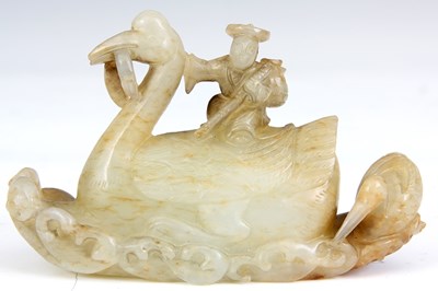 Lot 144 - A CHINESE 18TH CENTURY JADE CARVING of a...
