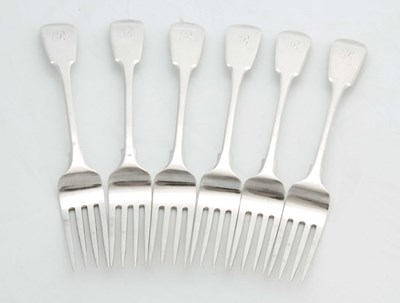 Lot 587 - A SET OF SIX EARLY 19TH CENTURY SCOTTISH FORKS...