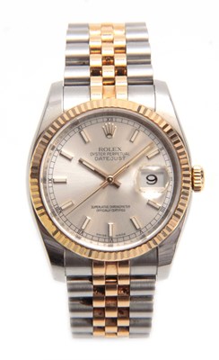 Lot 610 - A GENTLEMAN'S BIMETAL ROLEX DATEJUST...