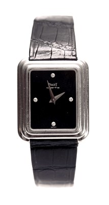 Lot 630 - A PIAGET 18CT WHITE GOLD WRISTLET WATCH of...