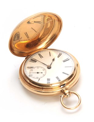 Lot 642 - AN 18CT GOLD FULL HUNTER POCKET WATCH with...