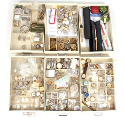 Lot 645 - A LARGE COLLECTION OF WRIST WATCH SPARES AND...