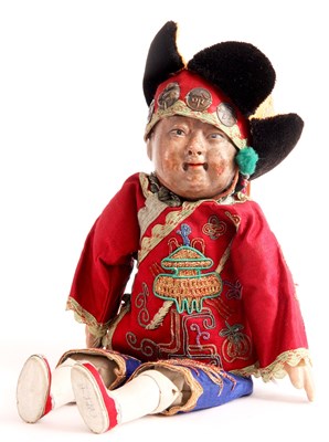 Lot 181 - A 19TH CENTURY CHINESE DOLL dressed in...