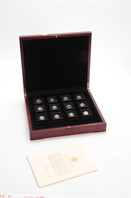 Lot 719 - A CASED SET OF TWELVE FABULA AURUM ELIZABETH...
