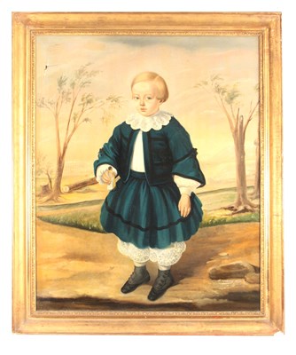 Lot 763 - 19TH CENTURY OIL ON CANVAS Standing portrait...