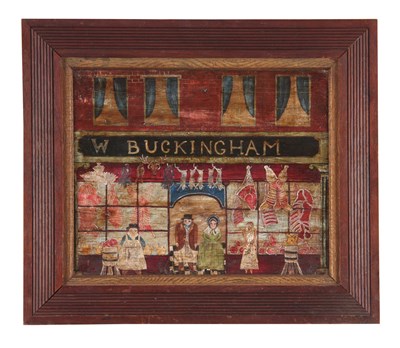 Lot 787 - A 19TH CENTURY FOLK ART OIL PAINTING ON BOARD...