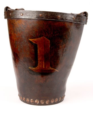 Lot 645 - AN EARLY/MID 19TH CENTURY LEATHER BUCKET Of...