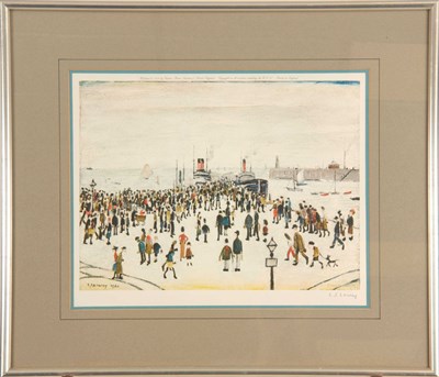 Lot 803 - L.S.LOWRY SIGNED PRINT 'FERRY BOATS' published...