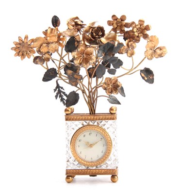 Lot 807 - A 20TH CENTURY FRENCH CRYSTAL MANTEL CLOCK...