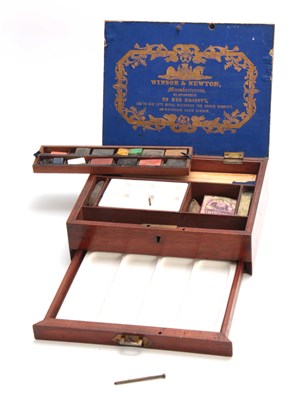 Lot 903 - A 19TH CENTURY WINSOR & NEWTON MAHOGANY ARTIST...